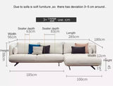 Nordic fabric sofa Simple modern self-contained small apartment  Italian minimalist 3 person living room sofa