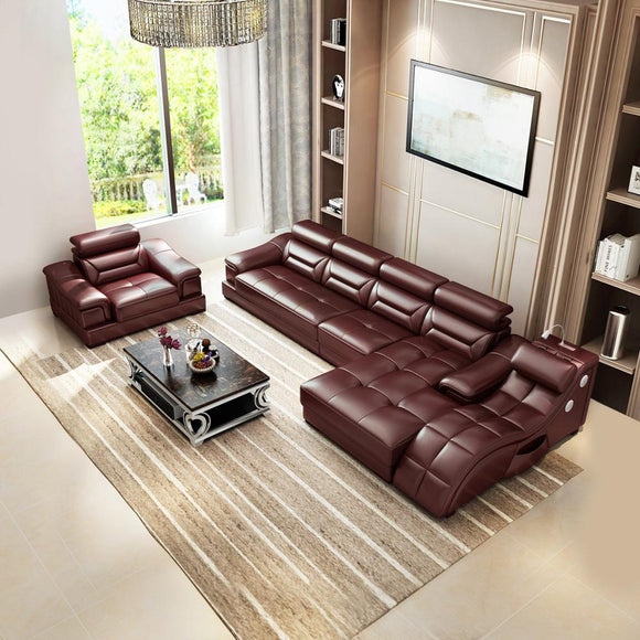 Living room Sofa set диван мебель кровать muebles de sala L shape massage  leather sofa cama puff asiento sala futon