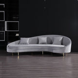 U-BEST New modern style velvet L sharp corner sofa with matel foot for wedding furniture