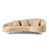 U-BEST New modern style velvet L sharp corner sofa with matel foot for wedding furniture