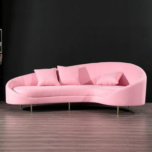 U-BEST New modern style velvet L sharp corner sofa with matel foot for wedding furniture