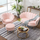 Pink Golden Iron Metal Velvet Royal Crown Single Double Three-seat Sofa Dressing Chair Coffee Living Room Garden Princess Prince